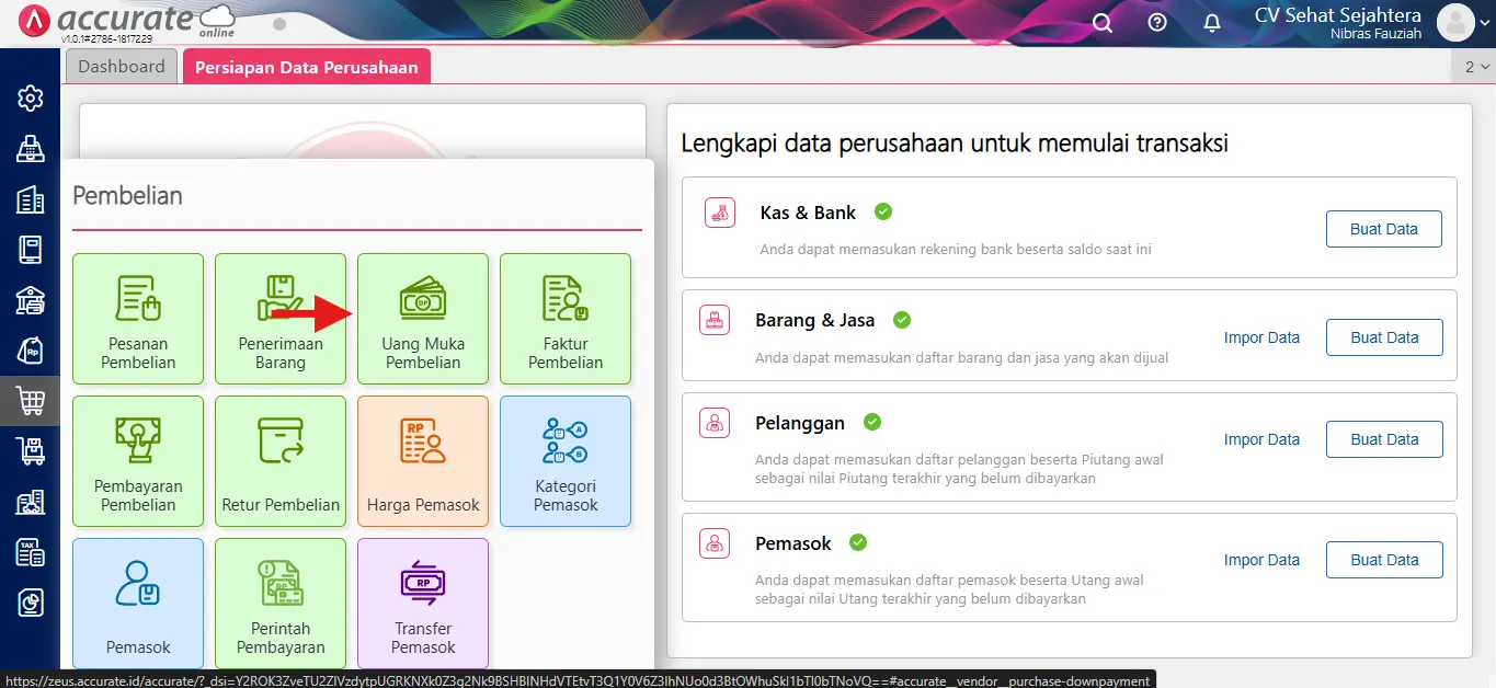 6 Membuat Uang Muka Pembelian Partial